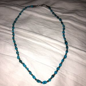 Turquoise necklace with sterling silver clasp